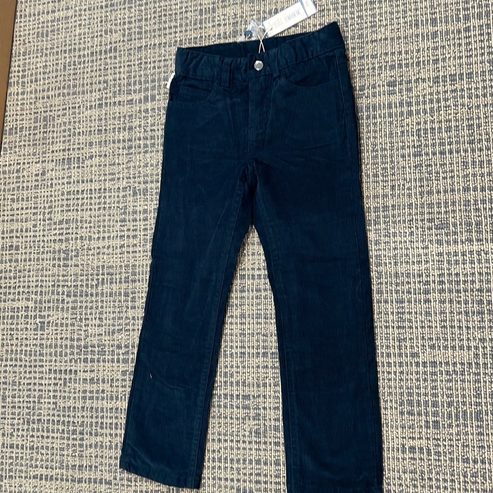 Jacadi boys corduroy pants in marine blue, NWT, size 5.